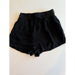 Garage Black Gauze Drawstring Shorts Elastic Waist Pockets Casual Summer XS